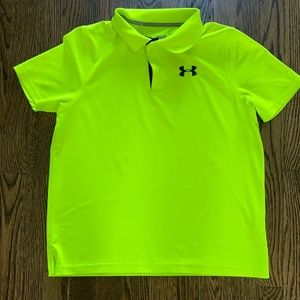 Under Armor Boys Polo YLG  in Bright Neon